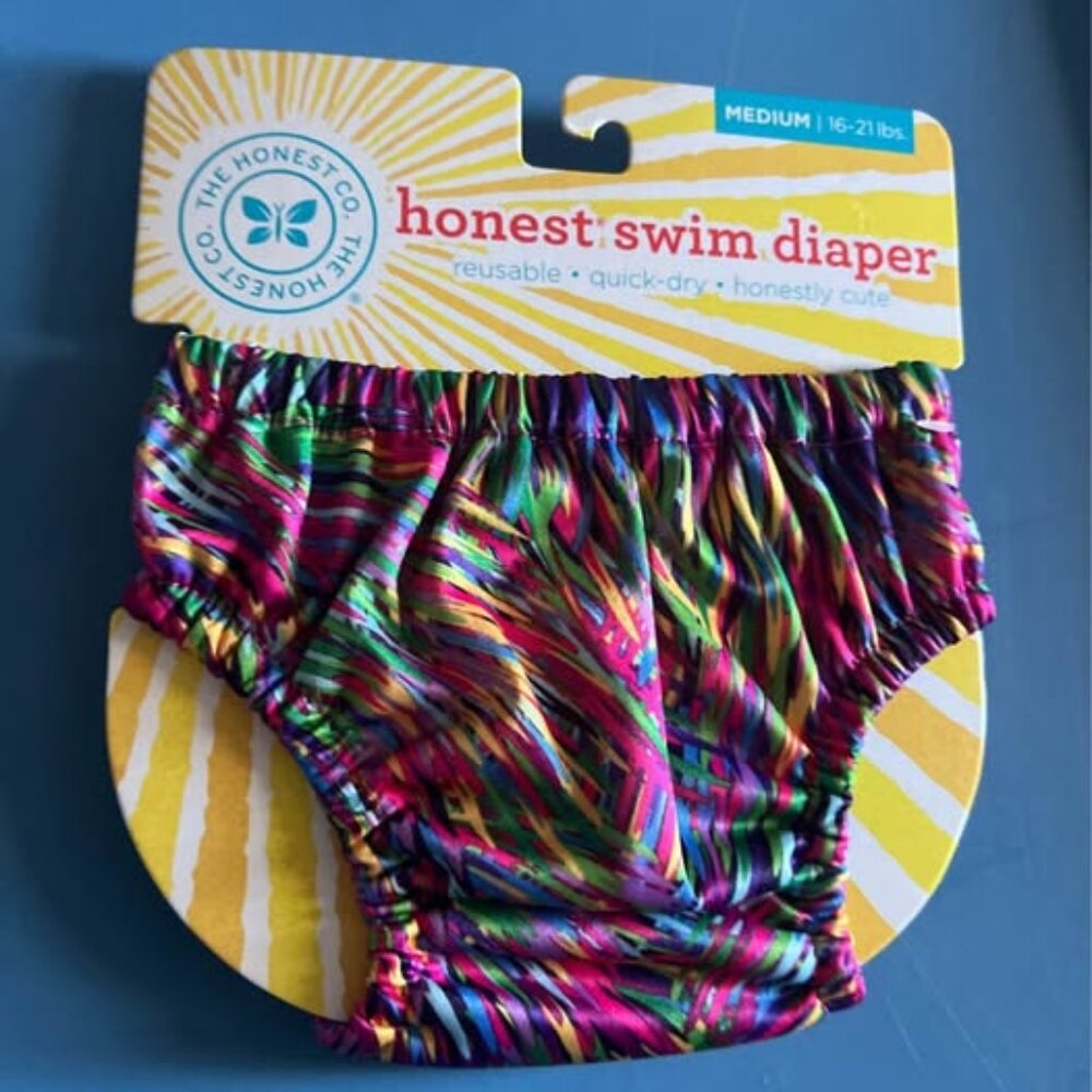 Honest Swim Diaper in Pink Colorful Reusable Splash Newborn Waterproof 16-21 Lbs